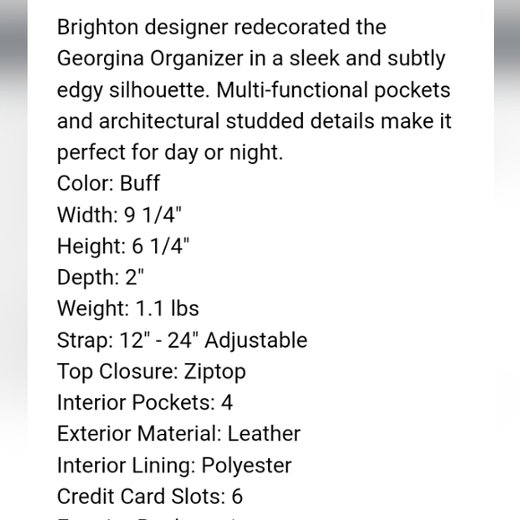 Like New Brighton Beckman Organizer Purse Color Buff Nude Pebbled Leather - Picture 8 of 11